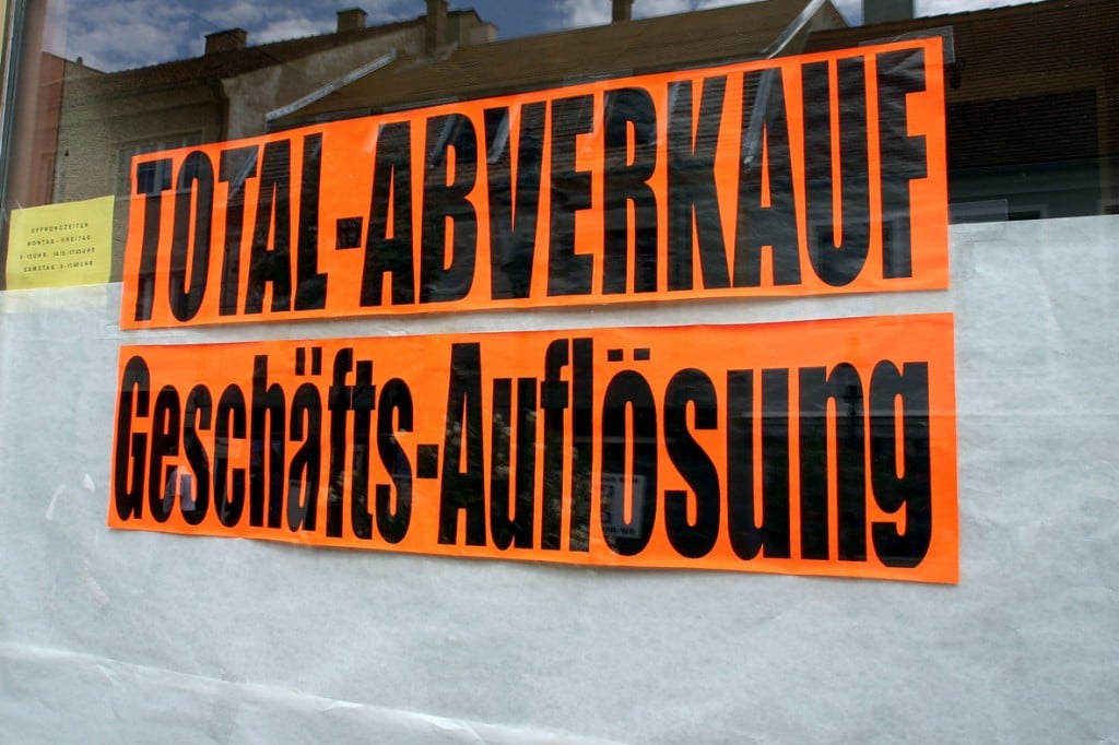 Total-Abverkauf wegen Geschäftsauflösung