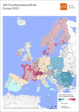 Einzelhandels-Kaufkraft Europa 2023 Karte c GFK