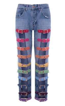 Marina Hoermanseder Buckle Jeans Rainbow