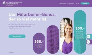 Mitarbeiterbonus-Versicherung Website